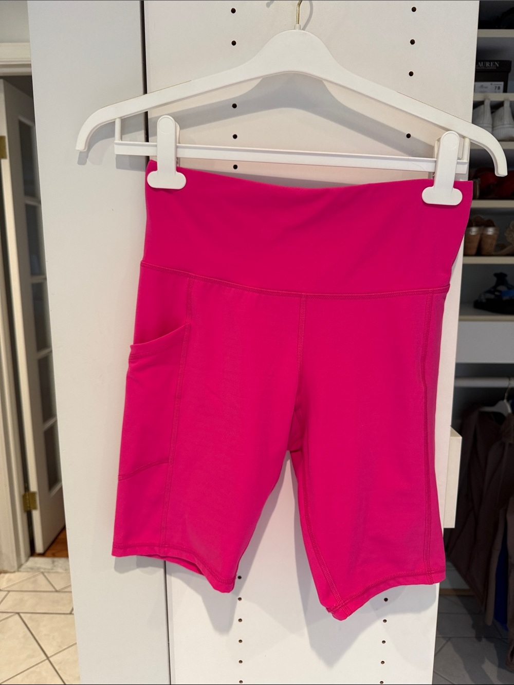 Champion Hot Pink High-Rise Bike Shorts with Side Pocket